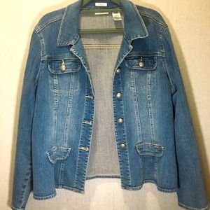 COPY - Liz & Co. distressed stretch denim jacket
